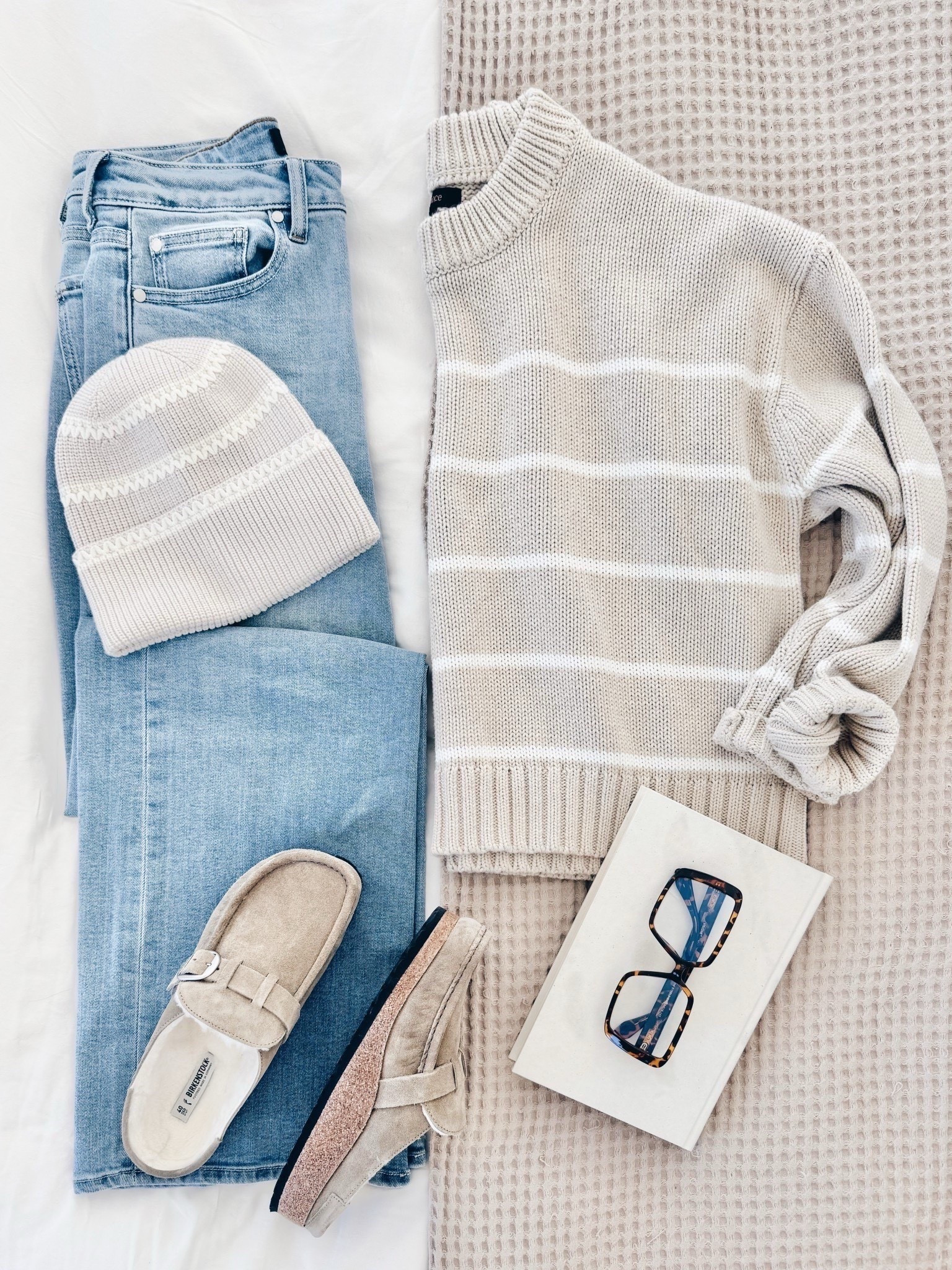 Winter cozy outfit.  My favorite wide leg jeans now come in a 34” inseam for us tall gals!  I have small in the sweater and 27x34 in the jeans. Clogs true to size. 

#LTKootd #LTKOver40 #LTKFindsUnder50