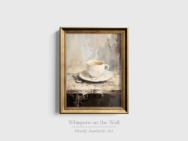 Neutral Coffee Art Moody Kitchen Wall Art Coffee Lover Gift Coffee Bar Decor Housewarming Art Pri... | Etsy (US)