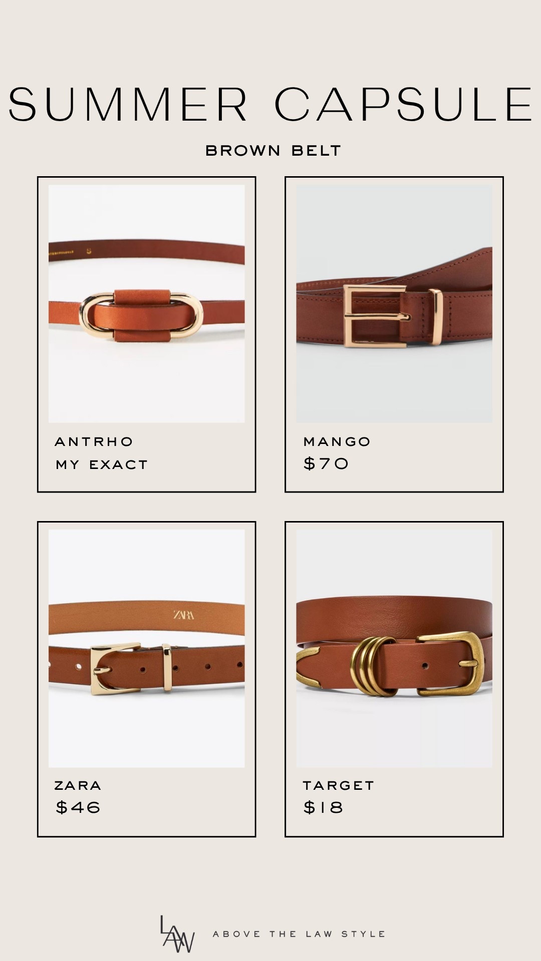 Summer Capsule: Brown Belt

#LTKStyleTip #LTKFindsUnder50 #LTKSummerEdit