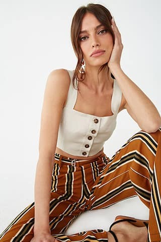 Linen-Blend Crop Top | Forever 21 (US)