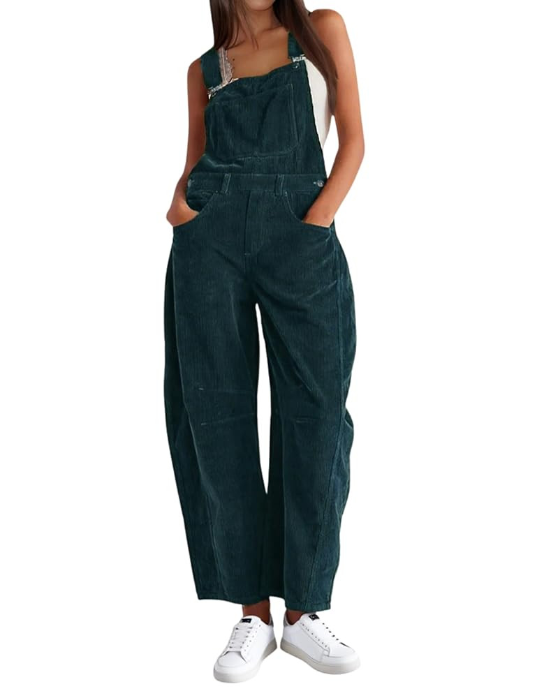 AMEBELLE Corduroy Overalls for Women Barrel Wide Leg Bib Corduroy Pants Women Adjustable Romper J... | Amazon (US)