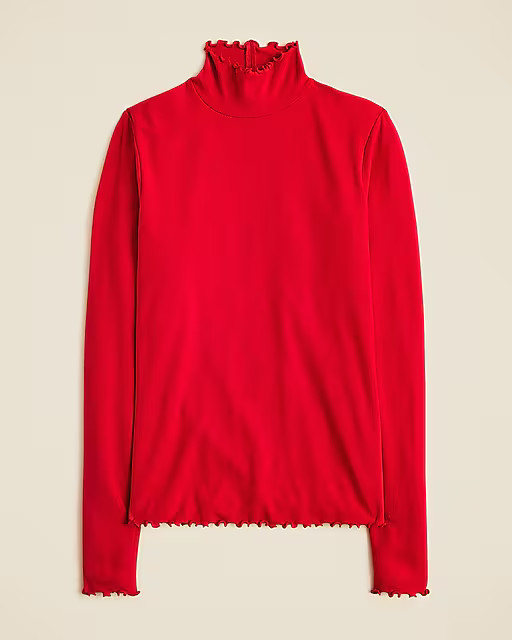 Refined rib lettuce-trim turtleneck | J. Crew US