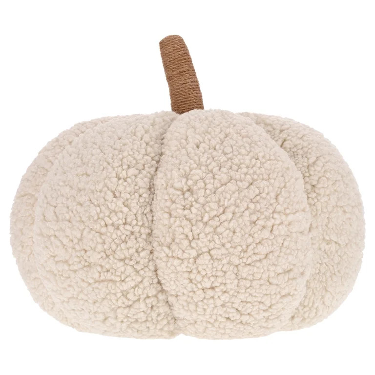 Boucle Pumpkin Decorative Pillow, Cream, 10", Fall by Way To Celebrate | Walmart (US)