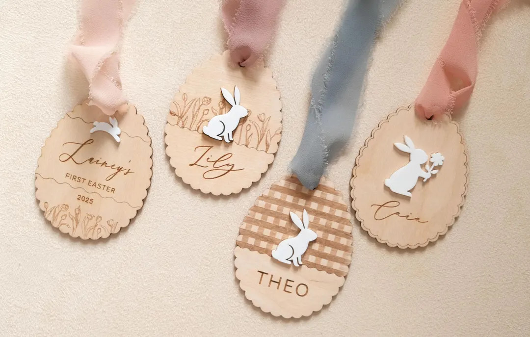 Personalized Easter Basket Tag | Bunny Gift Tags | Kids Easter Basket | Custom Easter Name Tags |... | Etsy (US)