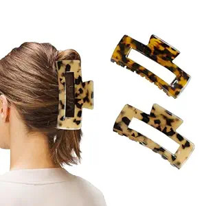 Wekin Large Hair Claw Clips for Thick Hair, 2 Pack Tortoise Hair Clips, Acrylic Celluloid French ... | Amazon (US)