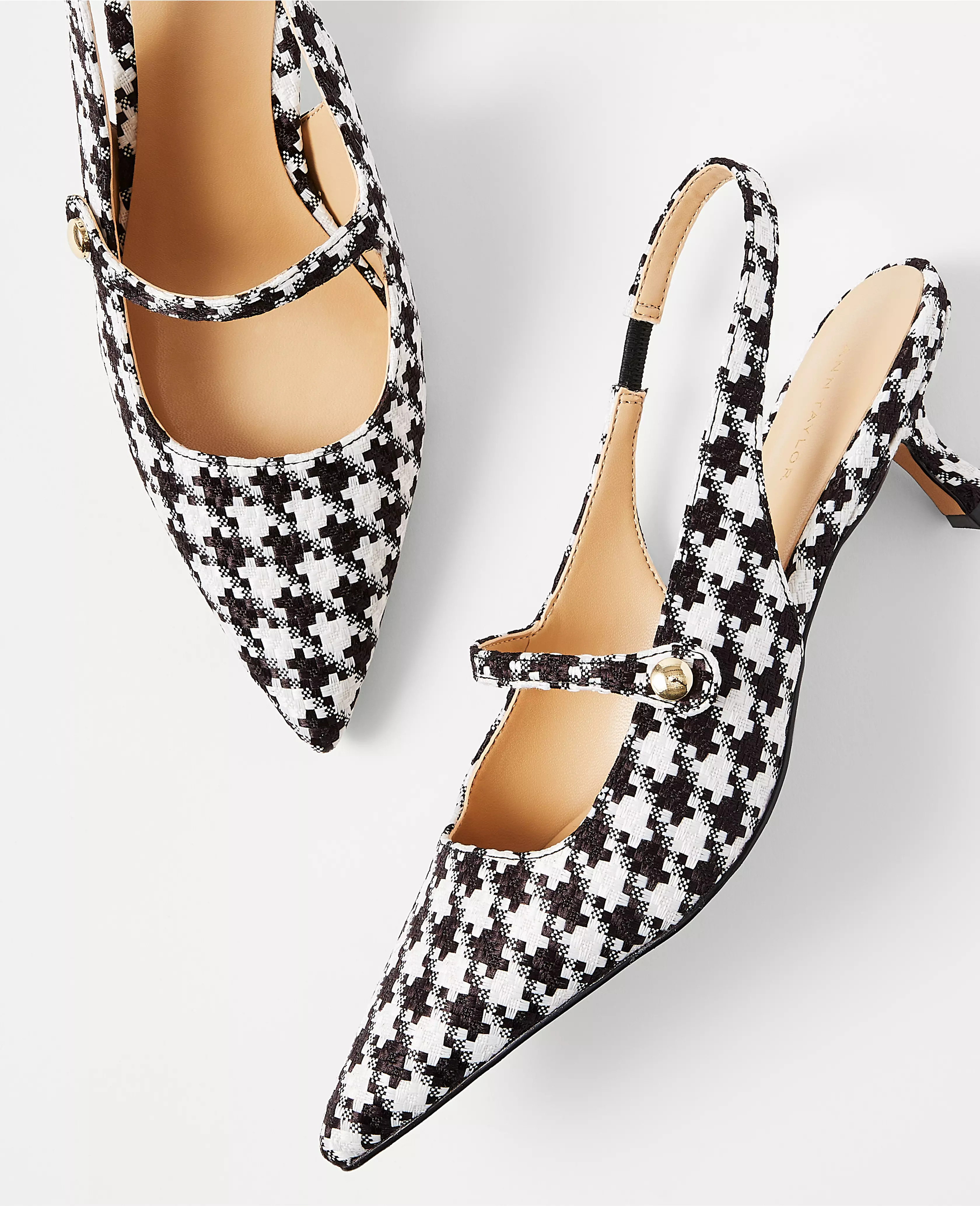 Houndstooth Mary Jane Kitten Heels | Ann Taylor (US)