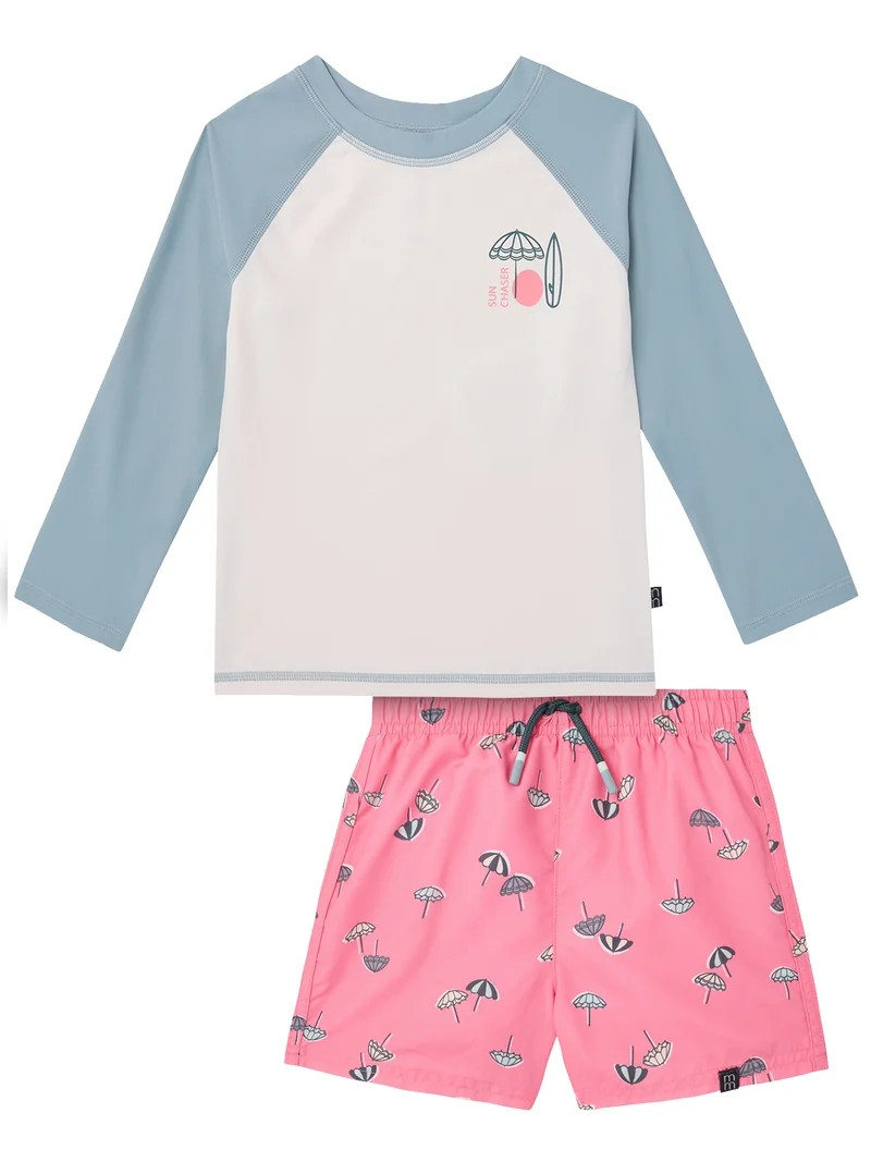 Modern Moments by Gerber Baby and Toddler Boy Long- Sleeve Rash Guard and Trunk Set, 2-Piece, Siz... | Walmart (US)