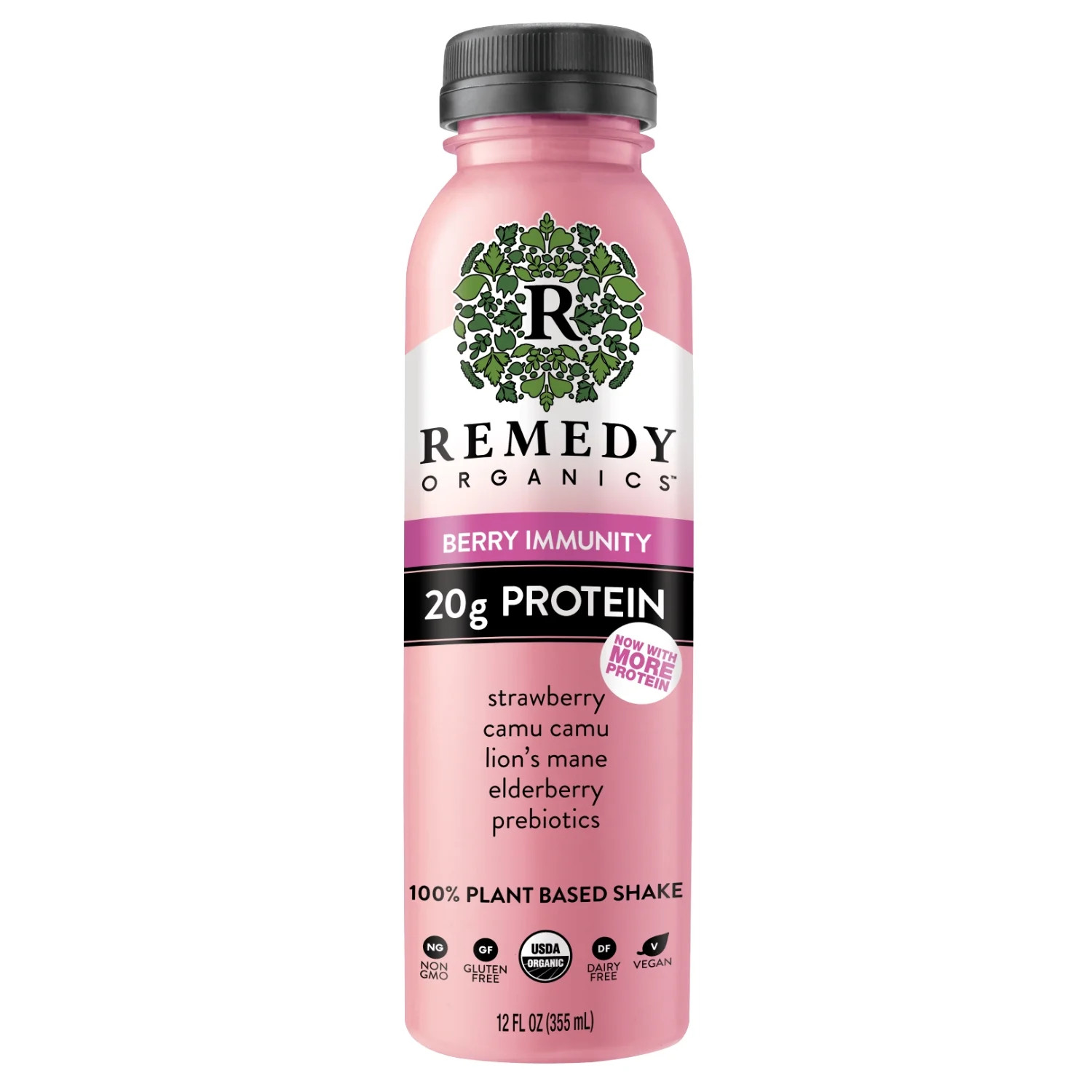 Remedy Organics Plant Based Berry Immunity Nutritional Instant General Wellness Shake, 12 fl oz | Walmart (US)