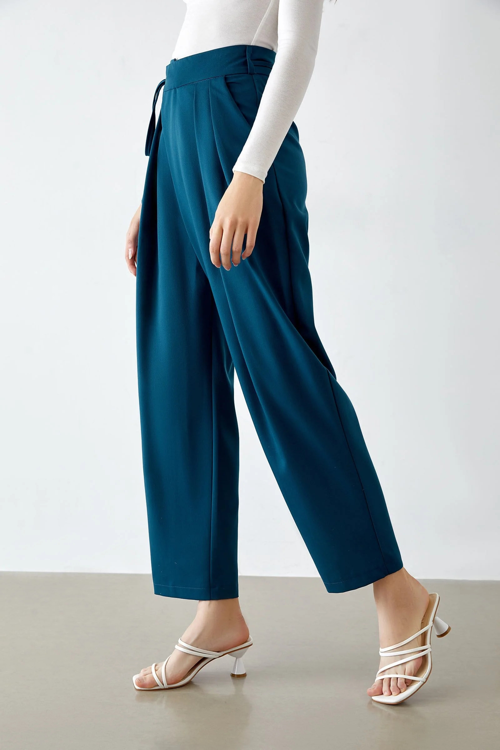 Yuliana Blue Slouchy Pants | J.ING