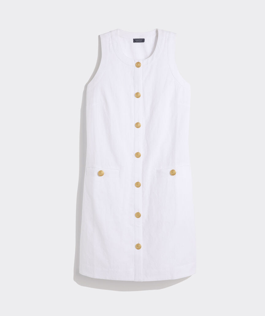 Linen Button-Front Shift Dress | vineyard vines