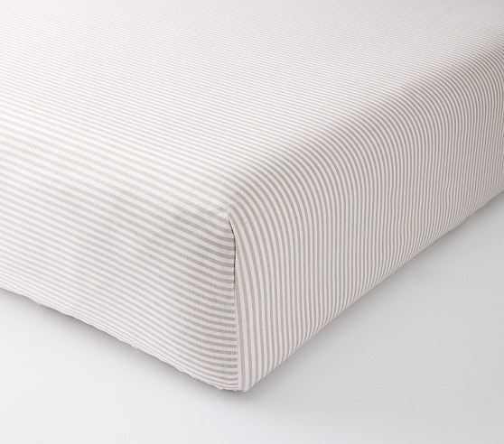 Oxford Stripe Organic Crib Fitted Sheet | Pottery Barn Kids