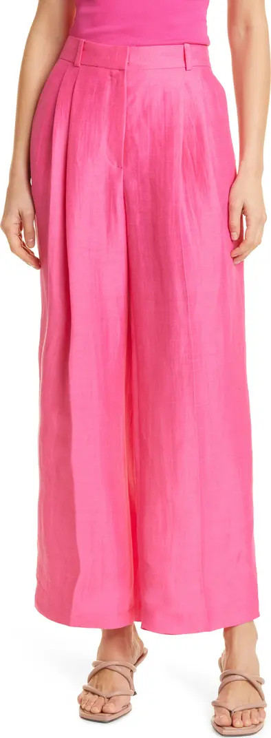 BOSS Talengo Wide Leg Linen Blend Trousers | Nordstrom | Nordstrom