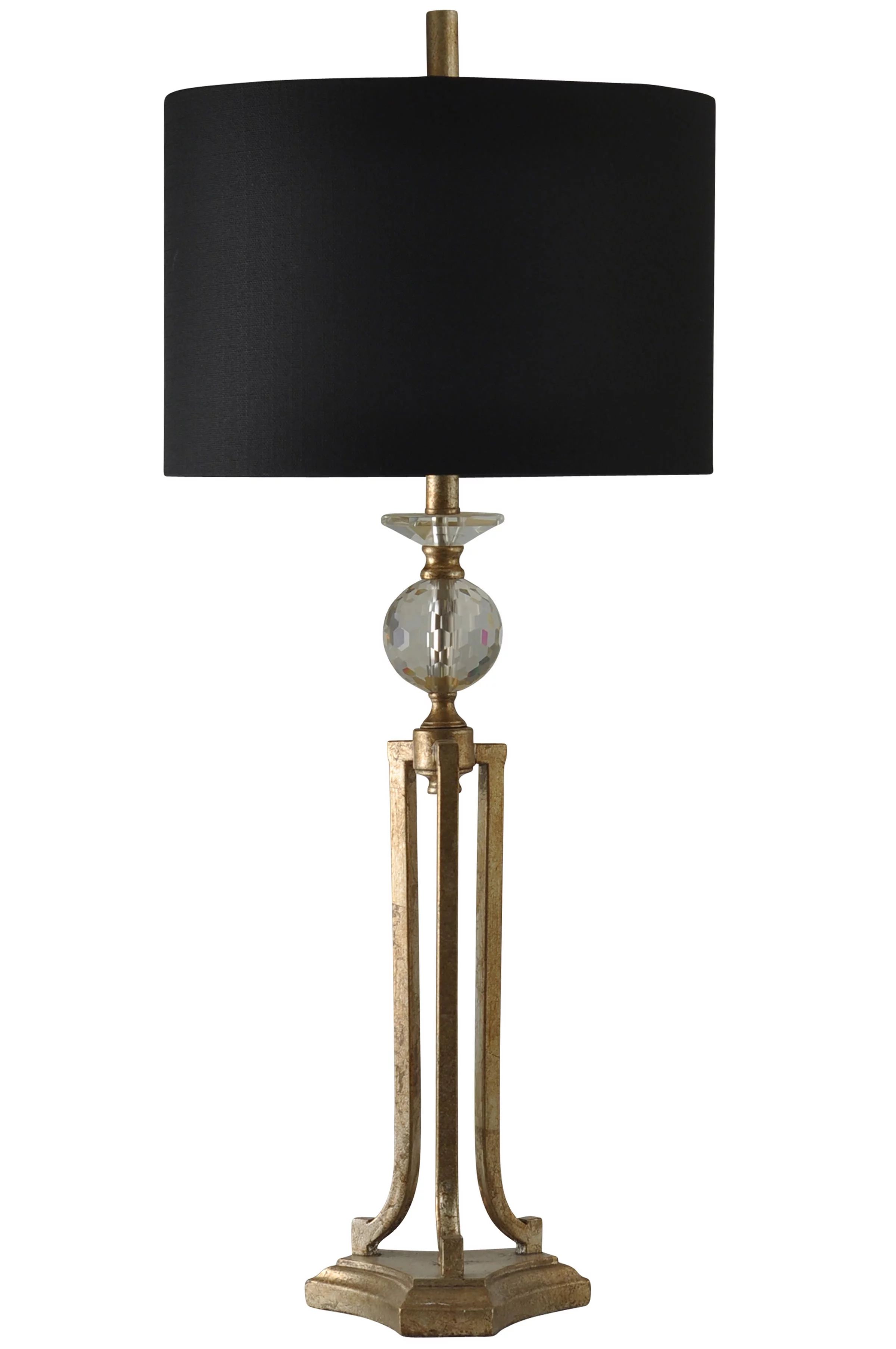 Table Lamp - Vintage Gold Finish - Black Hardback Fabric Shade - Walmart.com | Walmart (US)