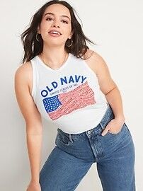 2022 &#x22;United States of All&#x22; Flag Graphic Sleeveless T-Shirt for Women | Old Navy (US)