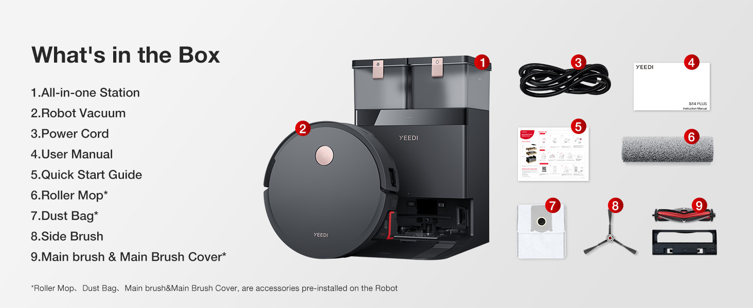 Yeedi S14 Plus Robot Vacuum and Mop, 18,000Pa Suction, OZMO Roller Mopping, ZeroTangle 2.0, TruEd... | Amazon (US)