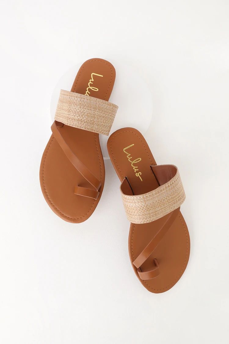 Avena Natural Woven Flat Sandals | Lulus (US)