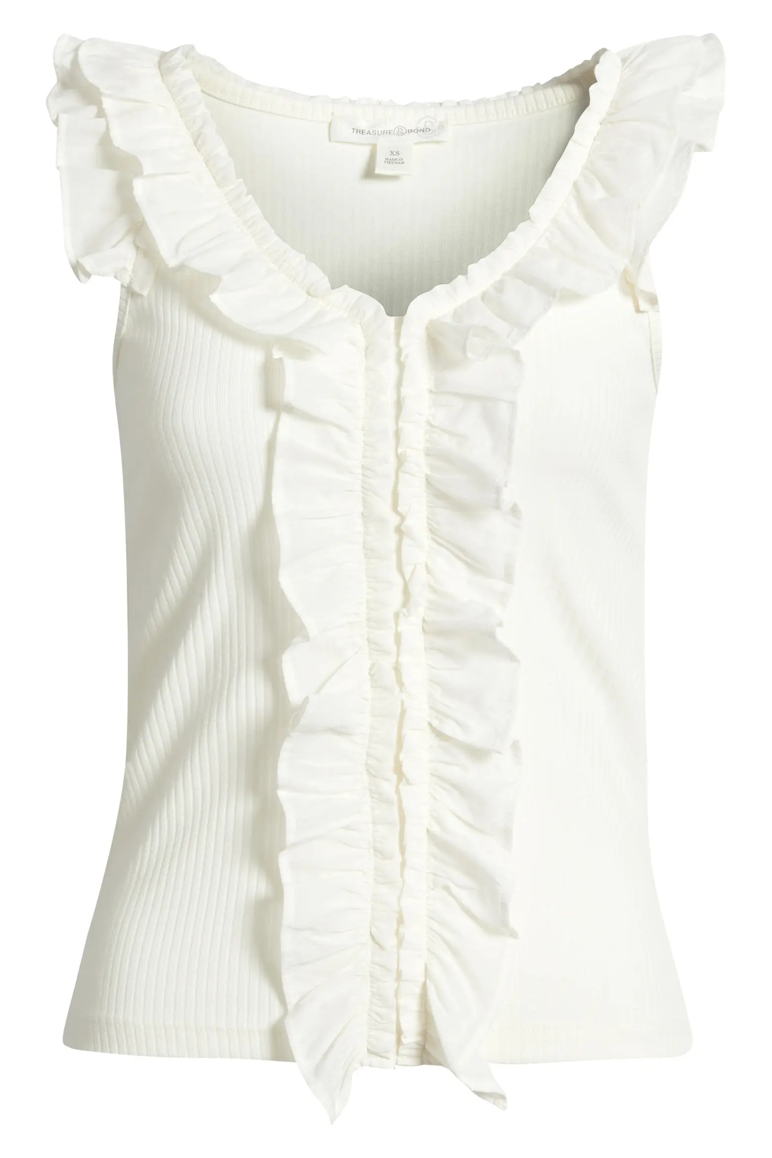 Ruffle Trim Cotton Blend Tank (Women) | Nordstrom | Nordstrom