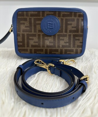Fendi FF Logo Stamp Camera Bag Zucca Coated Canvas Mini | eBay US