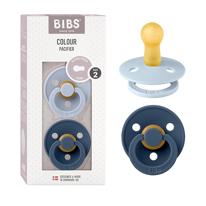 BIBS Pacifiers Colour Collection | Natural Rubber Baby Pacifier | Set of 2 BPA-Free Soothers | Ma... | Amazon (US)