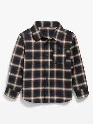 Cozy Long-Sleeve Plaid Pocket Shirt for Toddler Boys | Old Navy (US)