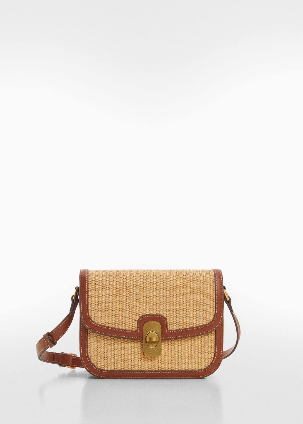 Raffia-effect shoulder bag -  Women | Mango United Kingdom | MANGO (UK)