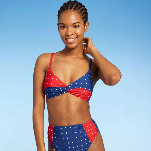 Women's Twist-Front Bikini Top - Sea Angel Red | Target