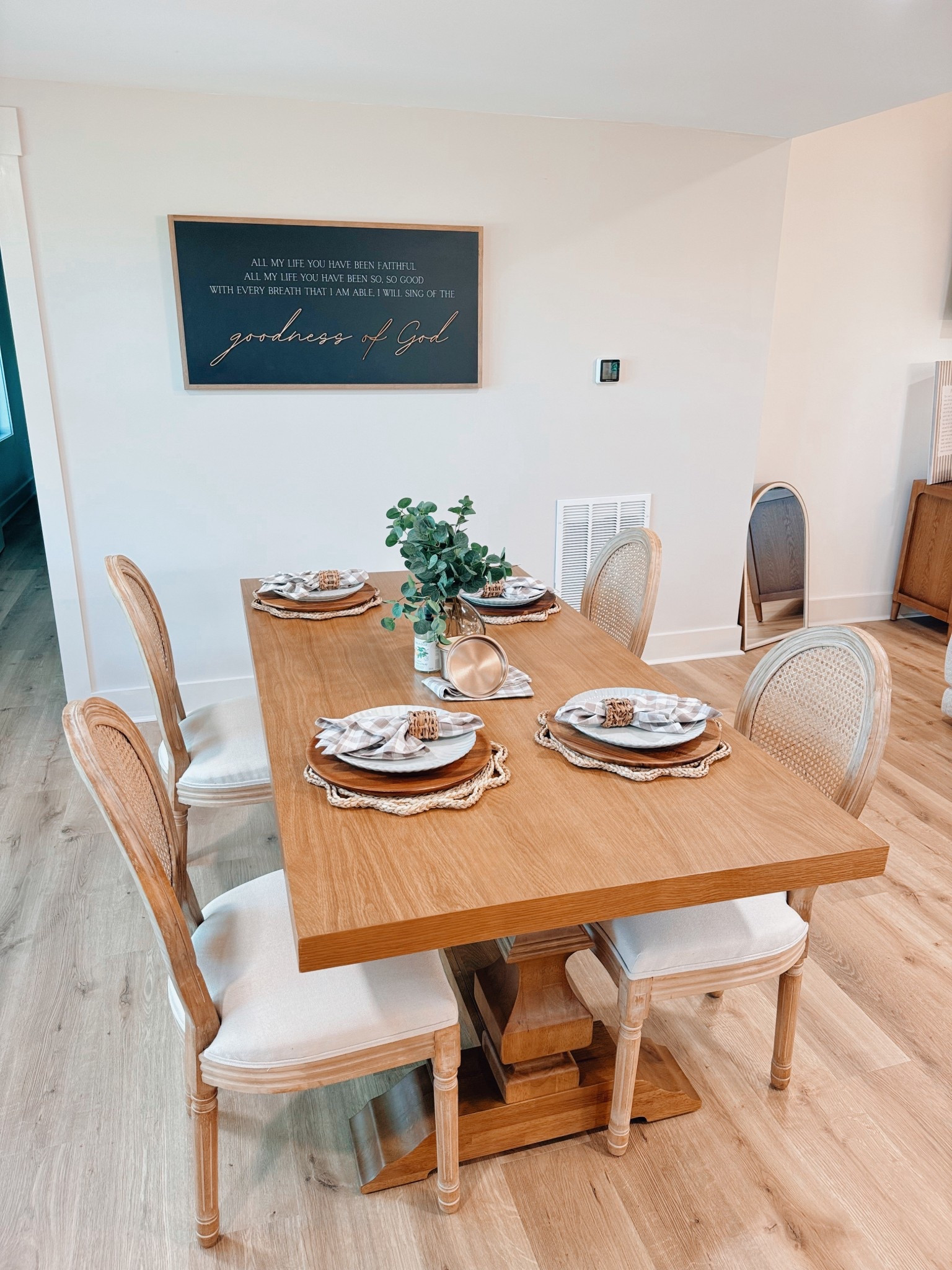 Dining room details ✨ I’m so in love with how this space came together – the Goodness of God sign is such a sweet reminder in our home! This table from the My Texas House Collection is PERFECT! 😍

#LTKHome #LTKStyleTip