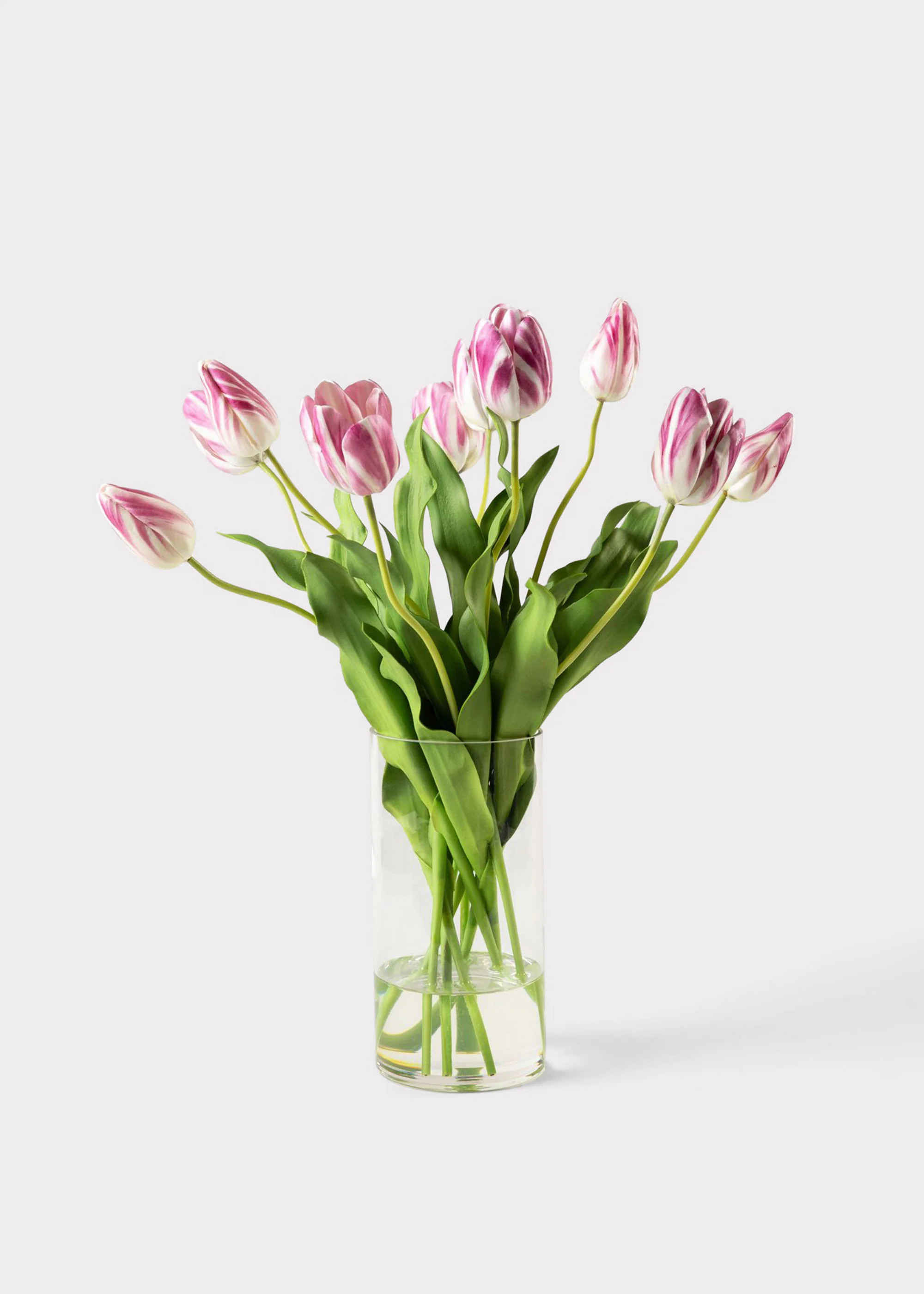 Mauve Tulips in Glass Vase | Artificial Flower Arrangements | Afloral | Afloral