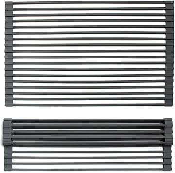 AAKitchen Over the Sink Roll-Up Dish Drying Rack Full Silicone Coated Square Solid Stainless Stil... | Amazon (US)