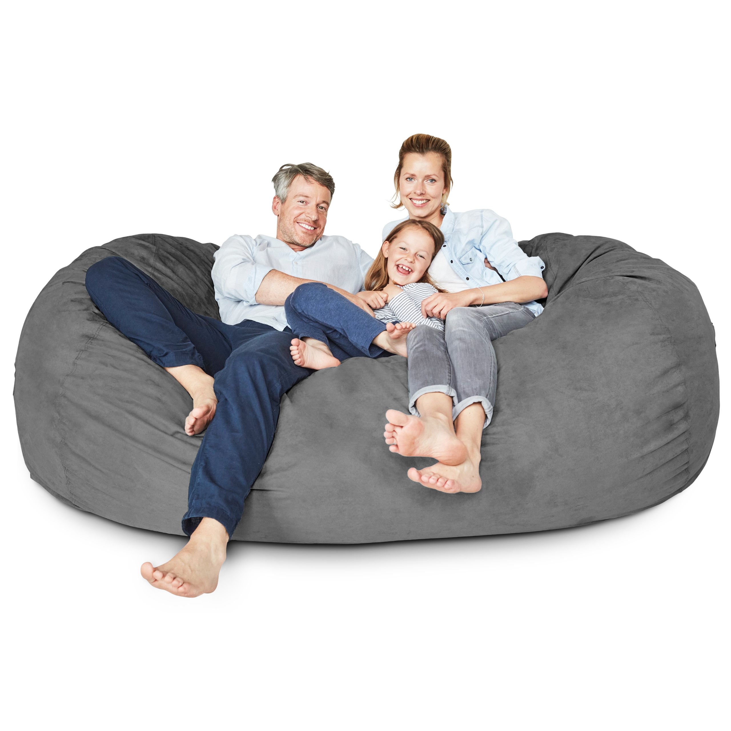 Lumaland Luxurious 7ft Giant Bean Bag Chair with Microsuede Cover - Ultra Soft, Foam Filling, Was... | Walmart (US)