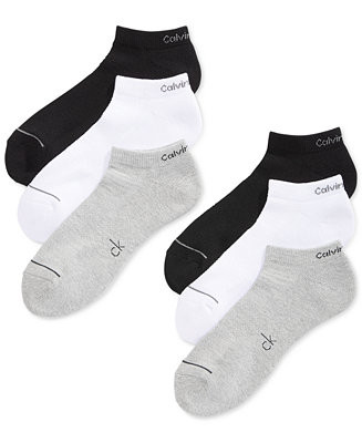 Calvin Klein Six-Pack Athletic Stripe Ankle Socks - Macy's | Macy's