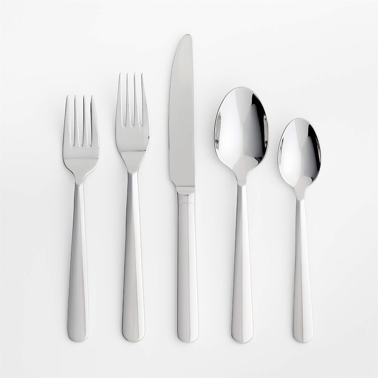 Strand Mirror 20-Piece Flatware Set + Reviews | Crate & Barrel | Crate & Barrel