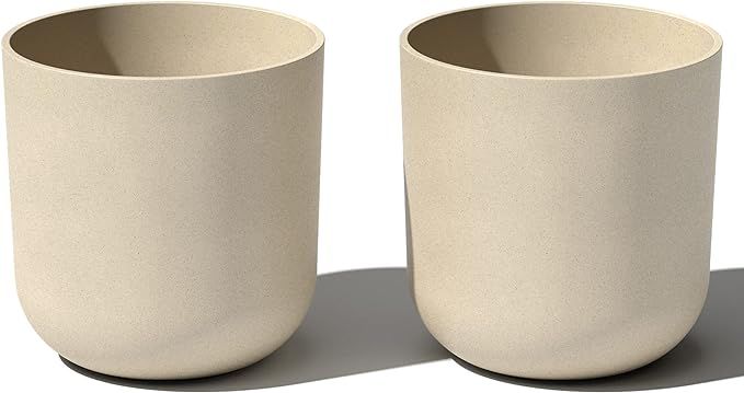Veradek Round Lima Planter Pots for Indoor/Outdoor Garden Use | Made from Plastic - Concrete Mix ... | Amazon (US)