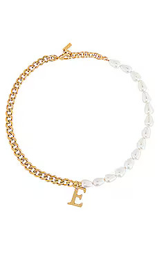 joolz by Martha Calvo Pearl + Chain Initial Necklace in Gold from Revolve.com | Revolve Clothing (Global)