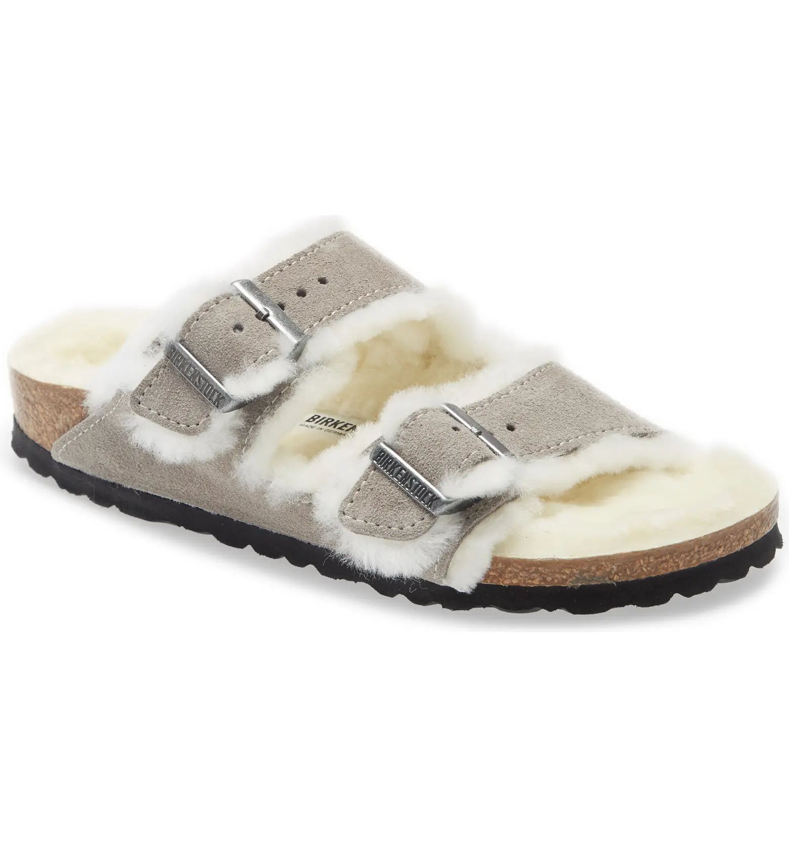 Birkenstock Arizona Genuine Shearling Slide Sandal | Nordstrom | Nordstrom