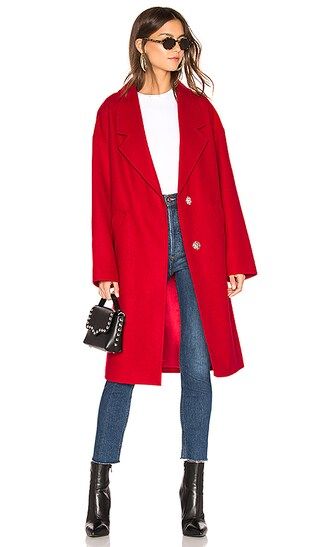 KENDALL + KYLIE Wool Overcoat in Red | Revolve Clothing (Global)