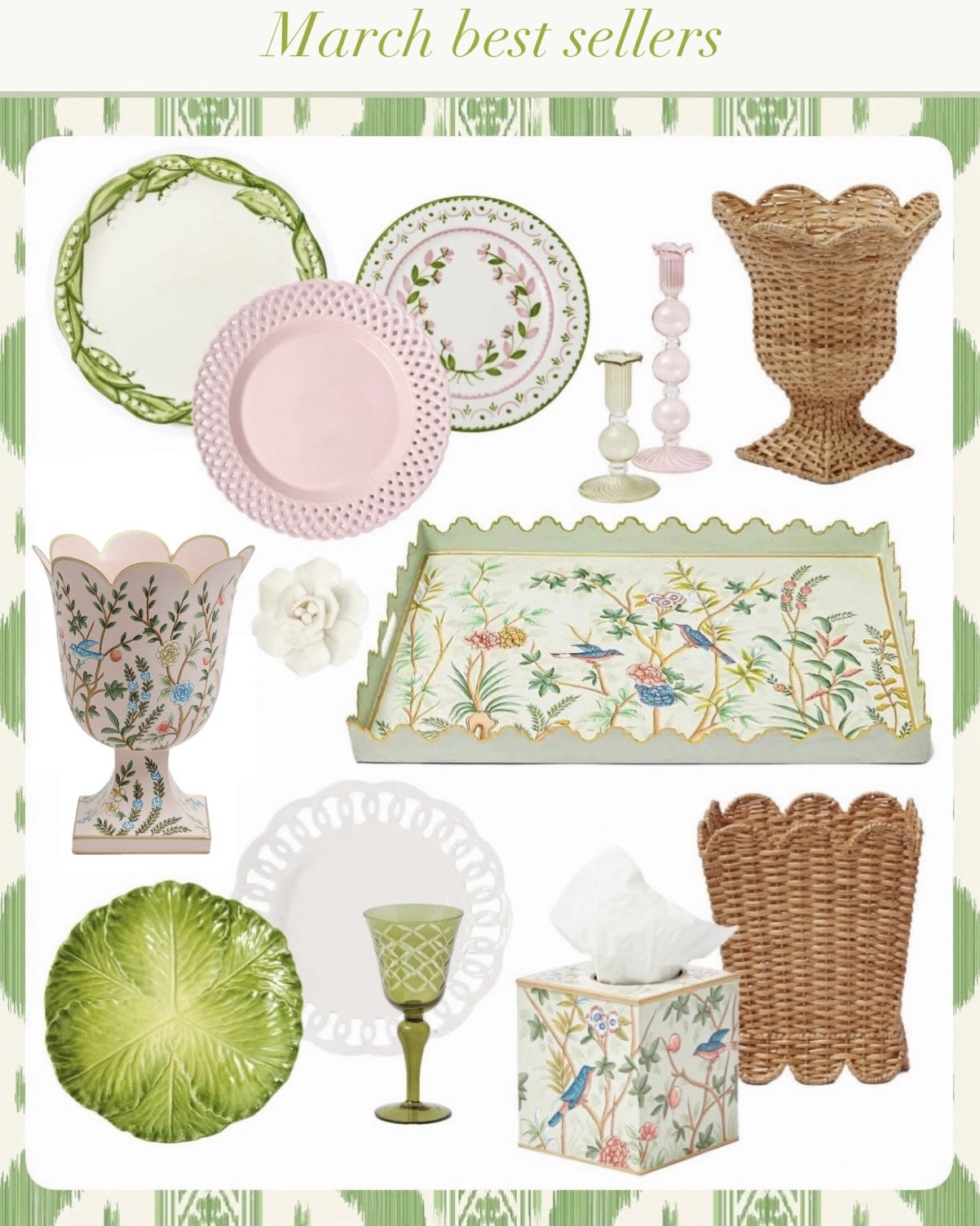 Spring decor 🌸💚 have and love some of these pieces! 