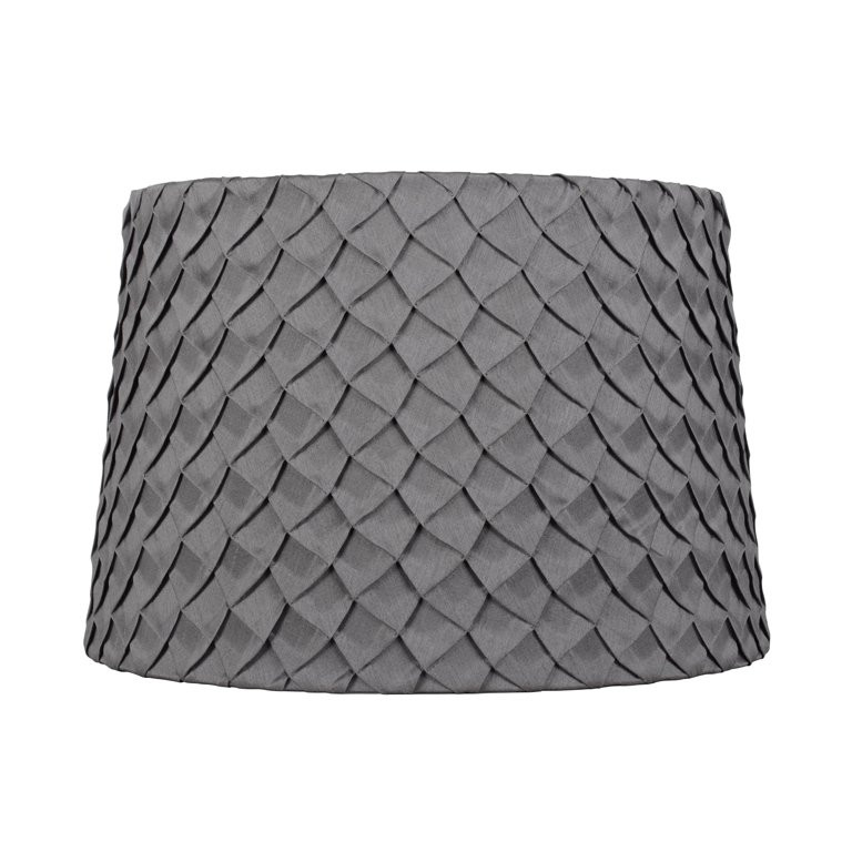 Better Homes & Gardens Pleated Faux Silk Drum Lamp Shade, Grey Finish | Walmart (US)