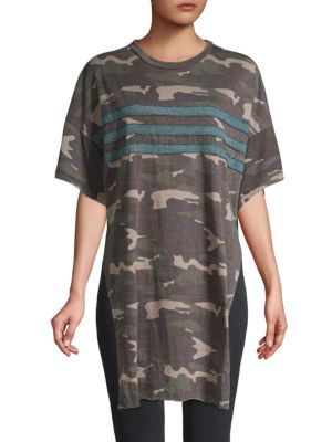 Camouflage High-Low Cotton-Blend Tee | Saks Fifth Avenue OFF 5TH