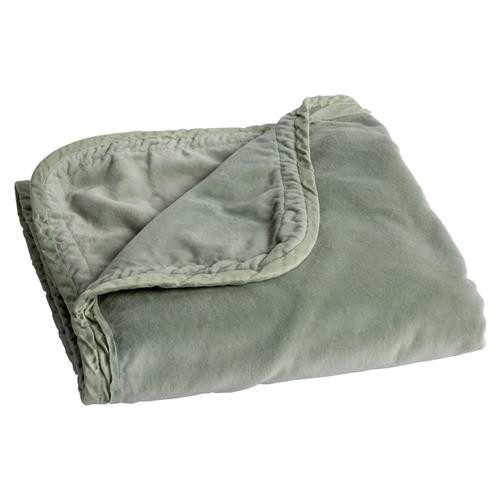 Bella Notte Harlow French Country Eucalyptus Cotton Velvet Baby Blanket | Kathy Kuo Home