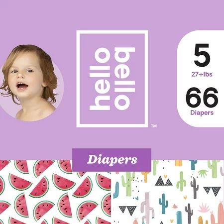 Hello Bello Diapers Club Box - Stuck On You & Watery Melons - Size 5 (66ct) | Walmart (US)