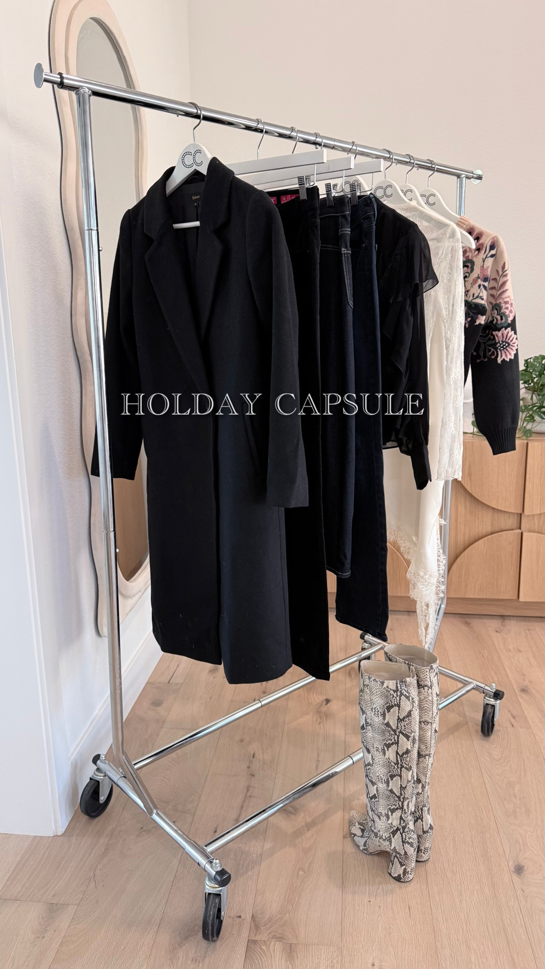 You’ll be “throwing a fit”—the good kind—when you see how easy it is to get dressed this holiday season. Your calendar may be full, but your closet doesn’t have to be. This eight-piece festive capsule is all you need to sparkle from Walmart-to-Nordstrom without skipping a beat.

Shop this sample now and visit closetchoreography.com. I’ll send you a link to download the lookbook for free and shop more sample capsules when you enter your email and “subscribe to style”