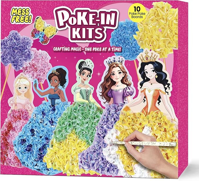 Poke Art Princess Kit Gift 10 Pcs Set,Crafts For Kids Ages 4-8, Diy Craft Kits With & Arts And Cr... | Amazon (US)