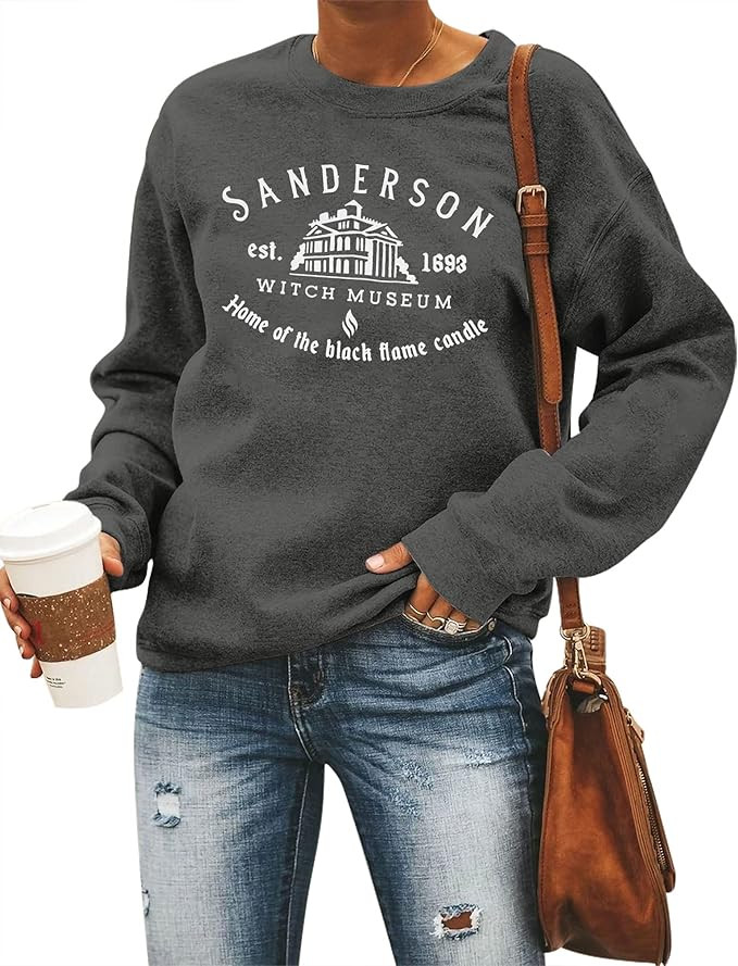 Sanderson Witch Museum Sweatshirt Womens Reverse Halloween Tie Dye Pullover Shirt Casual Lightwei... | Amazon (US)