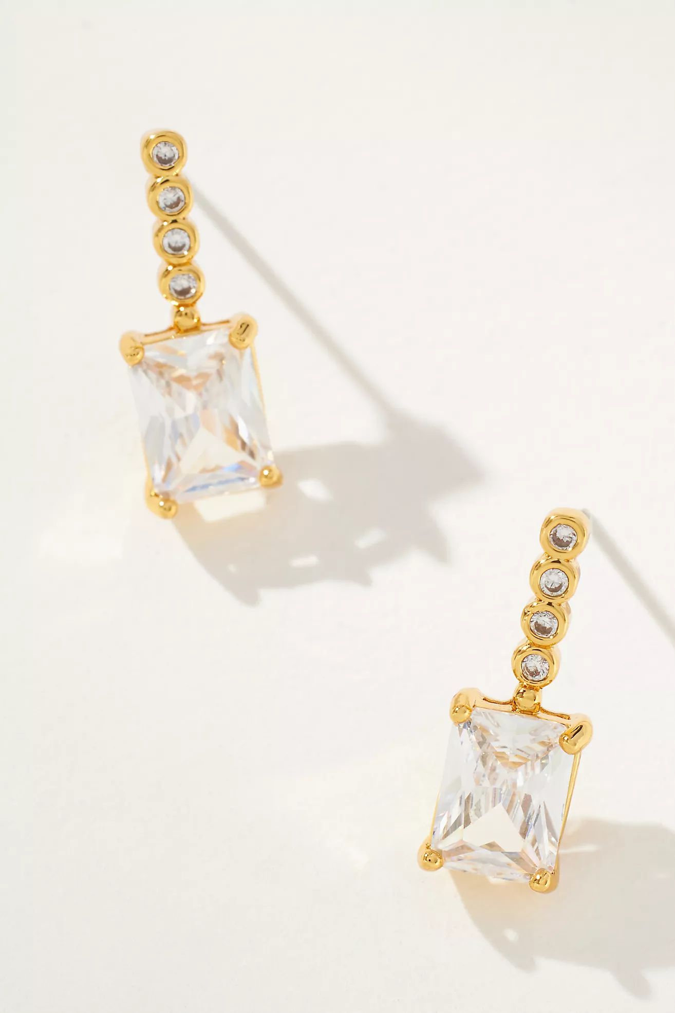 Crystal Rectangle Drop Earrings | Anthropologie (US)