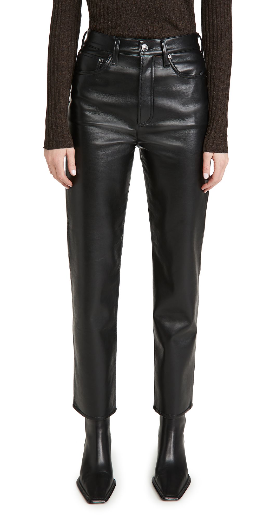 AGOLDE Recycled Leather Fitted '90s Pants | Shopbop