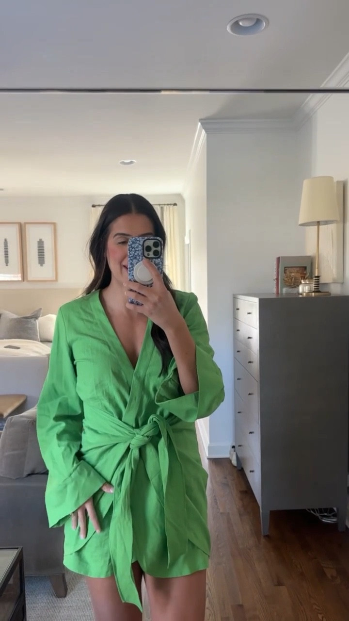 preparing for a beach trip next week as a family of four!🏝️ TTS M for this adorable wrap dress 

revolve, resortwear dress, green wrap dress, beach dress, sunglasses, SPF, claw clips, boy mom, a Southern Drawl, Grace White 

#LTKFindsUnder100 #LTKWatchNow #LTKStyleTip