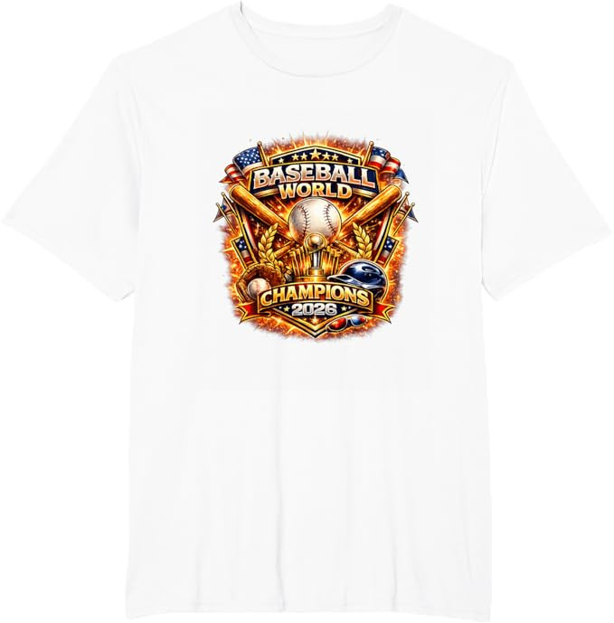 Baseball World Champions 2026 Vintage Style Graphic T-Shirt | Amazon (US)