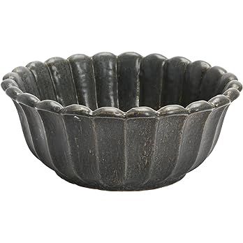 Creative Co-Op Stoneware Flower Shaped Bowl, Matte Black Reactive Glaze, 10''L x 10''W x 4''H | Amazon (US)