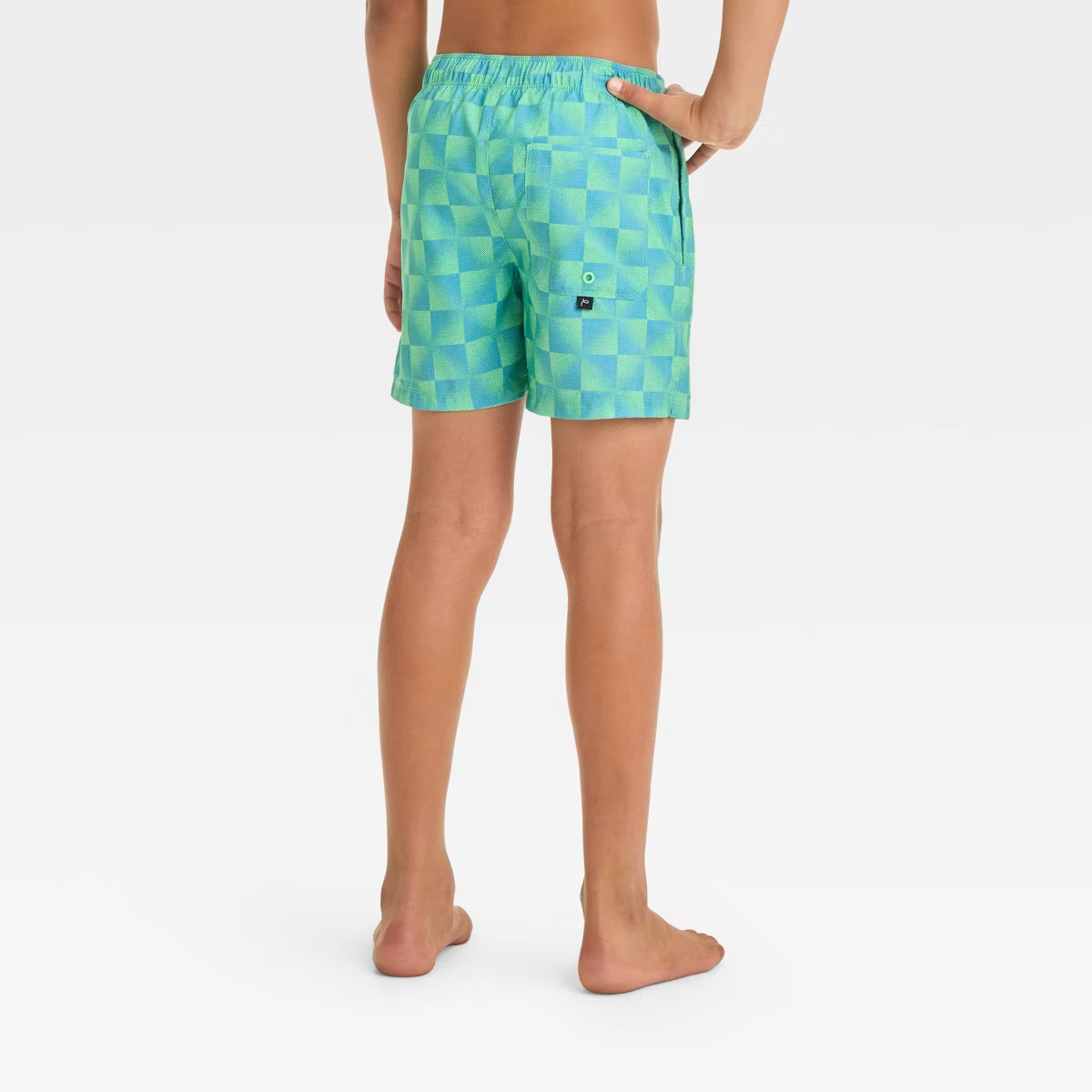Boys' Plaid Swim Shorts - art class™ Green XL: Recycled Polyester, Built-in Boxer, Adjustable W... | Target